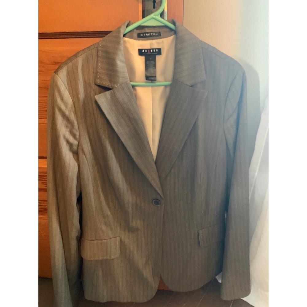 Liz Claiborne AXcess Womens Size 16 Stretch Pinstripe Blazer Jacket